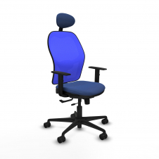 Piqueras y Crespo Jorquera traslack malla azul bali azul marino brazos 1D base nailon cabecero fijo ruedas 65mm nailon