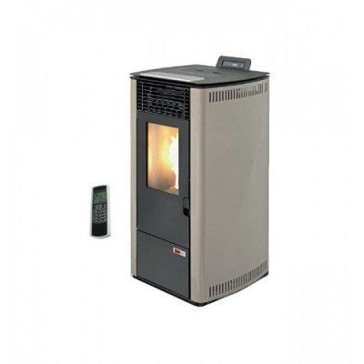 Estufa de pellets canalizable 10 kW de alto rendimiento AMG Burn 12C Beige