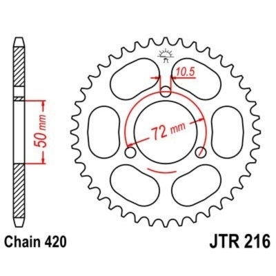 Corona JT 216 de acero con 36 dientes JTR216.36