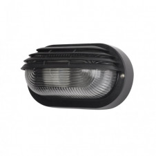 Aplique Ext.oval Canopus Peq.1xe27 Policarb.negro 10x20,5x11,5 Cm Ip44