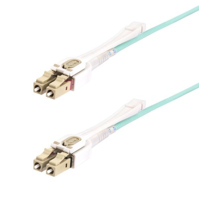 Cable de Fibra Óptica Multimodo LC a LC (UPC) OM4 de 5m - con Pestillos - 50/125µm - Redes de 100G - Resistente a los Dobleces - Low Insertion Loss - LSZH