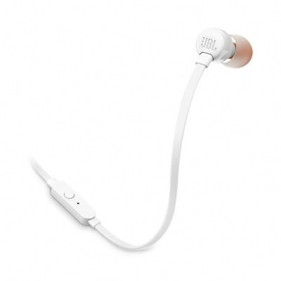 AURICULARES JBL T160 TUNE WIRED IN-EAR HEADPHONE WITH MIC WHITE