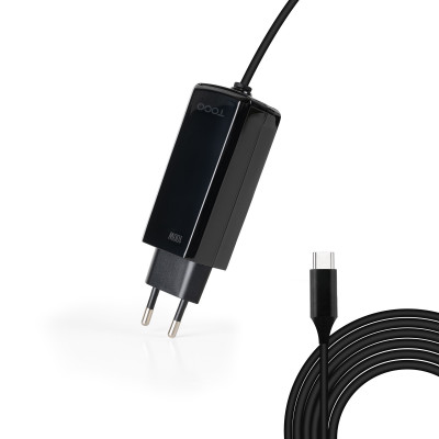 Tooq - CARGADOR PORTÁTIL GAN USB-C PD 100W, CÚBICO NEGRO