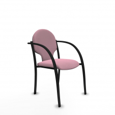 Piqueras y Crespo Pack 2 sillas Hell?n chasis 4 patas negro bali rosa