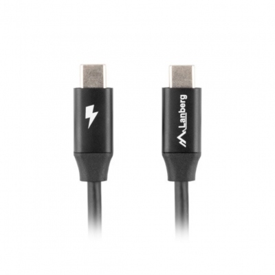 Cable usb tipo c lanberg 1m - macho - macho - carga rapida - negro