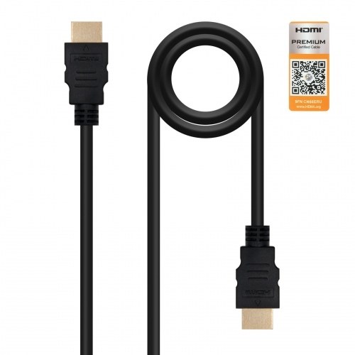 CABLE HDMI V2.0 4K@60Hz 18Gbps, A/M-A/M, NEGRO, 0.5 M