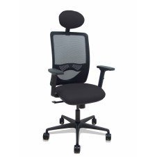 Piqueras y Crespo Silla Zulema sincro malla negra asiento bali negro brazos 2D ruedas 65 cabecero