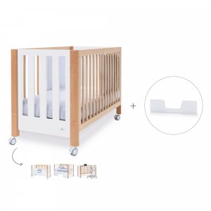 Cuna-cama-sofá-escritorio 60x120 cm (4en1) madera/blanca · Occa