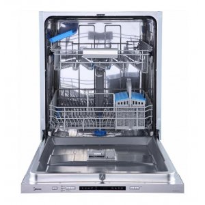 Lavavajillas integrable Midea MID60S200.2-ES, 60 cm, 14 servicios, clase E, 95 kWh/100 ciclos, 49dB,  AquaStop, media carga, inox