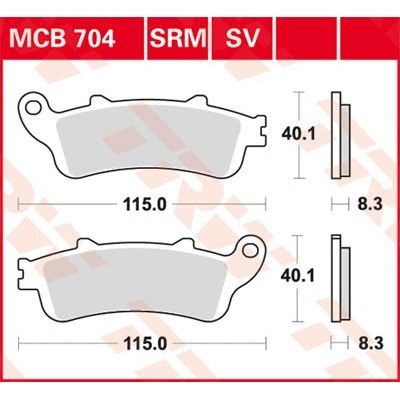 Pastillas de freno sinterizadas serie SV TRW MCB704SV