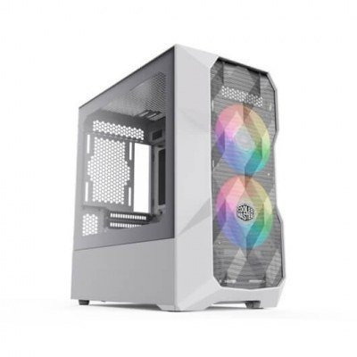 Caja ordenador gaming micro atx coolermaster td300 mesh blanca cristal templado - 2 x 120mm argb frontal - 1 x 120mm trasero argb