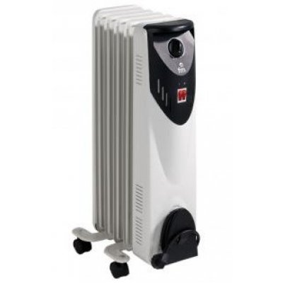 RW-10 calefactor eléctrico Radiador Negro, Blanco 1000 W