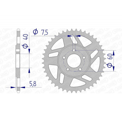 Corona AFAM aluminio 72103 - Paso 415 72103N-44