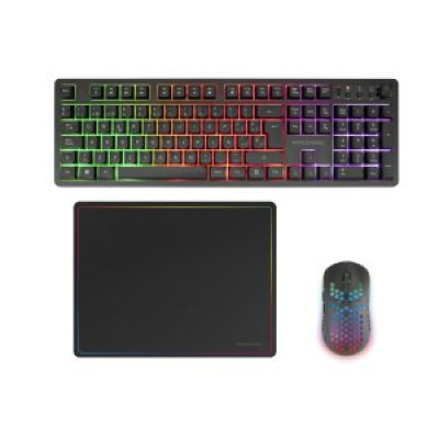 TECLADO MOUSE Y ALFOMBRILLA MARS GAMING MCPWXES NEGRO H-MECH FRGB 3200DPI