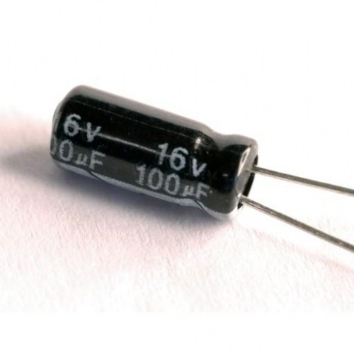100uF 16Vdc 105ºC Condensador Electrolitico 5x11mm Radial