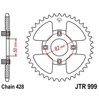 Corona JT 999 de acero con 45 dientes JTR999.45