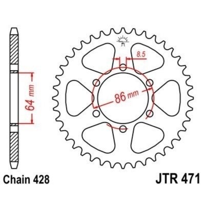 Corona JT 471 de acero con 50 dientes JTR471.50