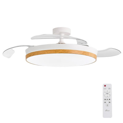 Concept nature ventilador de techo con luz aspas retractiles estilo madera