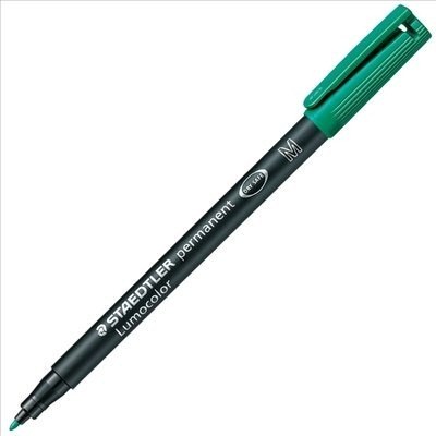 Staedtler Lumocolor 317 Rotulador Permanente - Punta Media Redonda - Trazo 1mm aprox. - Capuchon con Clip - Secado Rapido - Color Verde