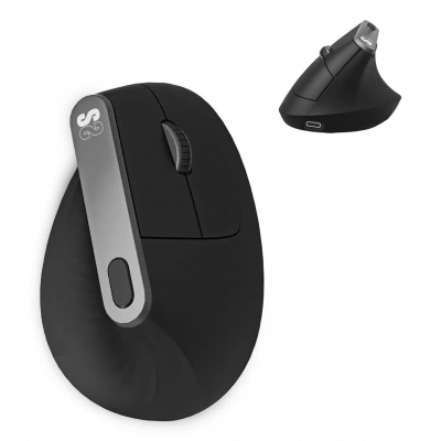 Raton inalambrico subblim vertical ergo dual mouse battery negro