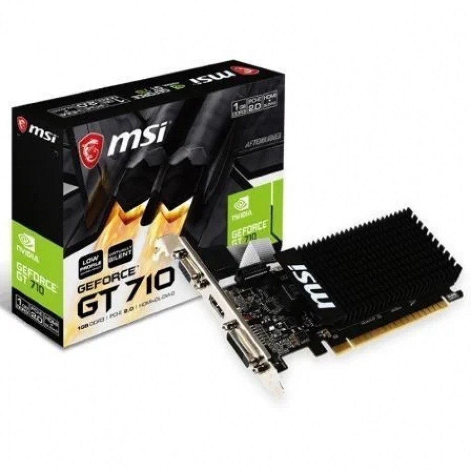 TARJETA GRÁFICA MSI GEFORCE GT 710 1GD3H LP - 954MHZ - 1GB DDR3 - DVI-D - HDMI - VGA - PERFIL BAJO