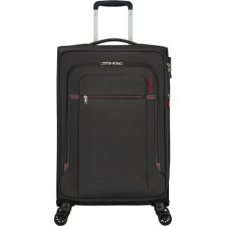 Maleta Mediana American Tourister Crosstrack Spinner Expansible 67cm/ 67.5x42x27.5cm/ 4 Ruedas/ Gris y Rojo