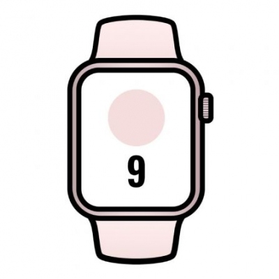 Apple Watch Series 9/ GPS/ 45mm/ Cellular/ Caja de Aluminio Rosa/ Correa Deportiva Rosa Claro S/M