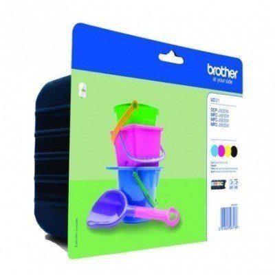 Brother LC221 Pack de 4 Cartuchos de Tinta Originales - LC221VALBP