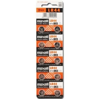 PILA MAXELL ALKALINA LR44 BOTON AG13 1,5V BLISTER*10