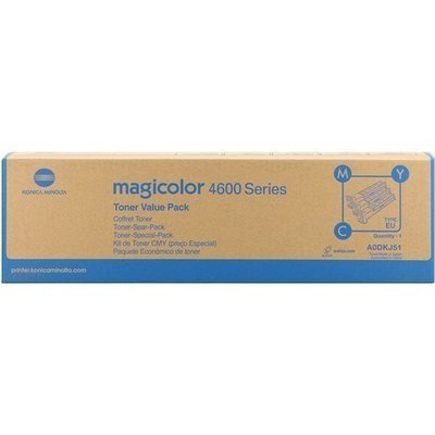 Konica Minolta MagiColor 4650/4690MF/4695MF Pack de 3 Cartuchos de Toner Originales - Cian, Magenta, Amarillo - A0DKJ52