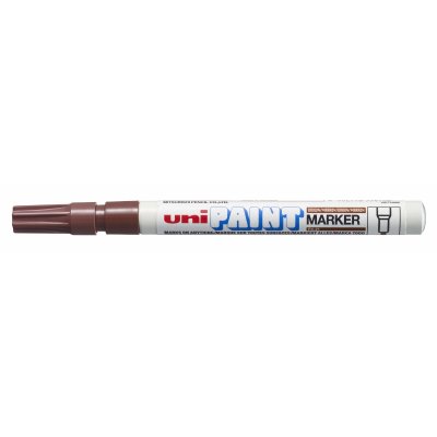 Uni-ball PX-21 Paint Marker - Marcador de Pintura - Punta Acrilica de Bala 0.8-1.2mm - Permanente en Todas las Superficies - Resistente a Luz y Agua - Cuerpo de Aluminio - Color Marrón