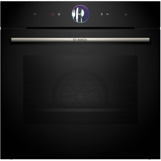 Horno con vapor Bosch HSG7361B1, Serie 8, 71 litros, 21 funciones, EasyClean + Steam Clean, Steam Function Plus 120 °C, AirFry, Home Connect, negro