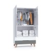 Armario bebé blanca/antracita con patas de madera · Lifestyle A347R-M5895