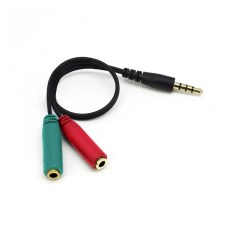 Bifurcador mini jack 3.5 mm micrófono - audio de 20 cm