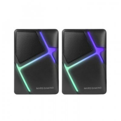 ALTAVOCES 2.0 MARS GAMING MS-H NEGRO 10W ILUMINACION RGB CONTROL DE VOLUMEN JACK 3.5mm