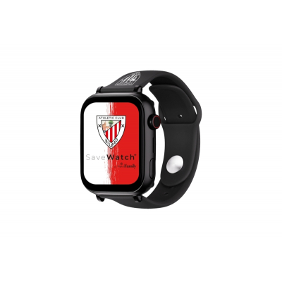 Savefamily Reloj Inteligente Infantil Savewatch Plus Edicion Athletic Club con GPS y Llamada - Correa Silicona Negra