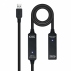 Cable Usb 3.0 Prolongador Con Amplificador Y Alim., Tipo A/M-A/H, Negro, 15M