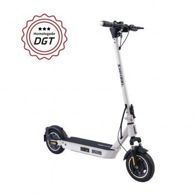 Zwheel ZFox Max Artic White Patinete Electrico Motor 400W - Homologado DGT - Velocidad hasta 25Km/h - Autonomia hasta 50km - 3 Modos de Conduccion - Carga Maxima 100kg - Ruedas 10