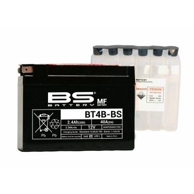 BS BATTERY Battery Maintenance Free with Acid Pack - BT4B 300625