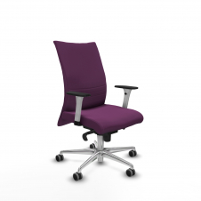 Piqueras y Crespo Albacete confidente sincro similpiel morado brazos 1D blancos base aluminio ruedas 65mm engomadas