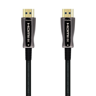 Aisens - Cable Hdmi V2.1 AOC Ultra Alta Velocidad / Hec 8K@60Hz 4K@120Hz 4:4:4 48Gbps, A/M-A/M, Negro, 40M