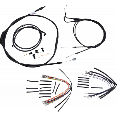 Kit completo líneas/cables en vinilo negro para manillar Ape Hanger BURLY BRAND B30-1017