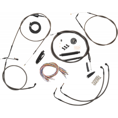 Kit completo líneas de freno/cables de manillar Midnight trenzados LA CHOPPERS LA-8005KT2A-16M