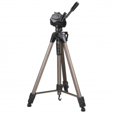 Hama | Trípode para cámaras réflex, trípode extensible 166 cm, aluminio, cabeza 3D, soporte para cámaras de fotos estable, Color dorado/negro