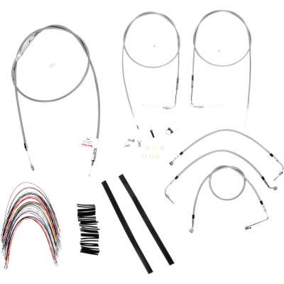 Kit completo de cable de manillar/línea de freno en acero inoxidable trenzado BURLY BRAND B30-1086