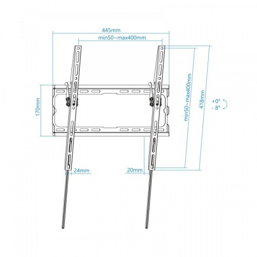 SOPORTE PARED PANTALLAS INCLINABLE 32-70 NEGRO