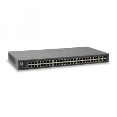 SWITCH LEVEL ONE 50-Port Fast Ethernet Switch, 2 x Gigabit SFP/RJ45 Combo