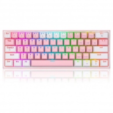 TECLADO MECÁNICO REDRAGONK616-RGB PW - ROSA Y BLANCO