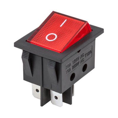 Interruptor Basculante OFF-ON Bipolar Luminoso ROJO 15A
