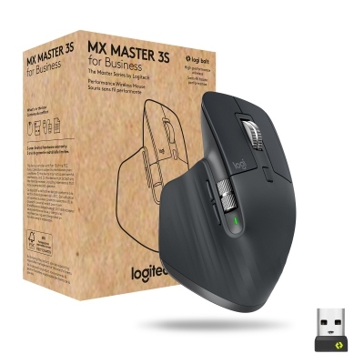 Logitech - MX Master 3s for Business ratón RF Wireless + Bluetooth Laser 8000 DPI